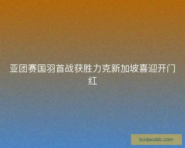 亚团赛国羽首战获胜力克新加坡喜迎开门红